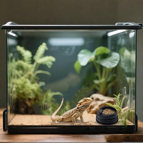 Snake-Shaped Reptile Water Dish & Food Bowl - Resin Terrarium Bowl for Bearded Dragon, Leopard Gecko, Hermit Crab, Tortoise, Frog, Lizard, Snake Habitat Tank Accessories