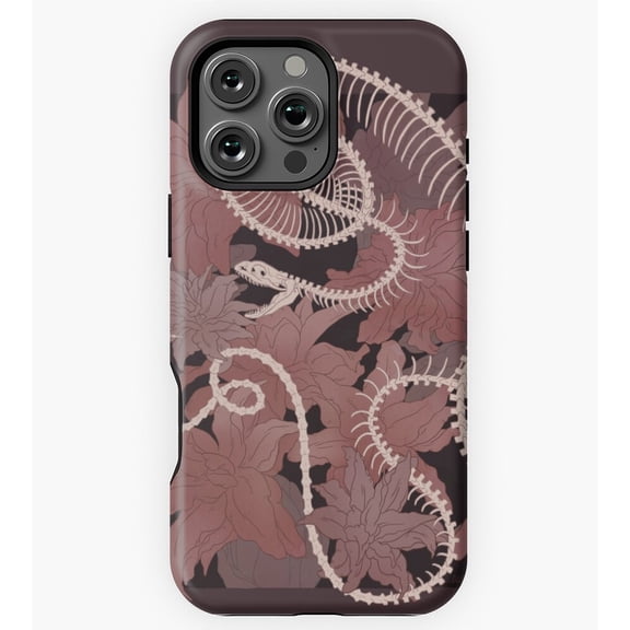 Snake Skeleton in Maroon GA5458 Phone Case for iPhone 11 to 17 Pro Max