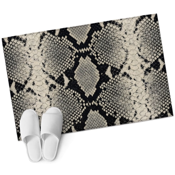Snake Skin Bathroom Rug Washable 2x3 Entryway Rug Non Slip Wild Animal Pattern Ethnic Tribe Front Door Mat Low Pile Indoor Doormat Throw Floor Carpet for Kitchen Bedroom Entrance