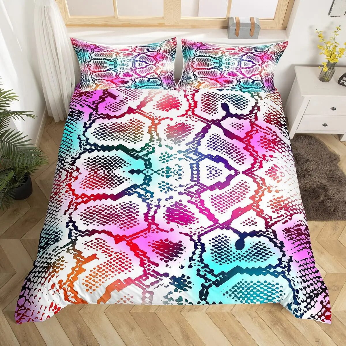 Snake Skin Duvet Cover Set Snake Scale Bedding Set Full Wild Reptile