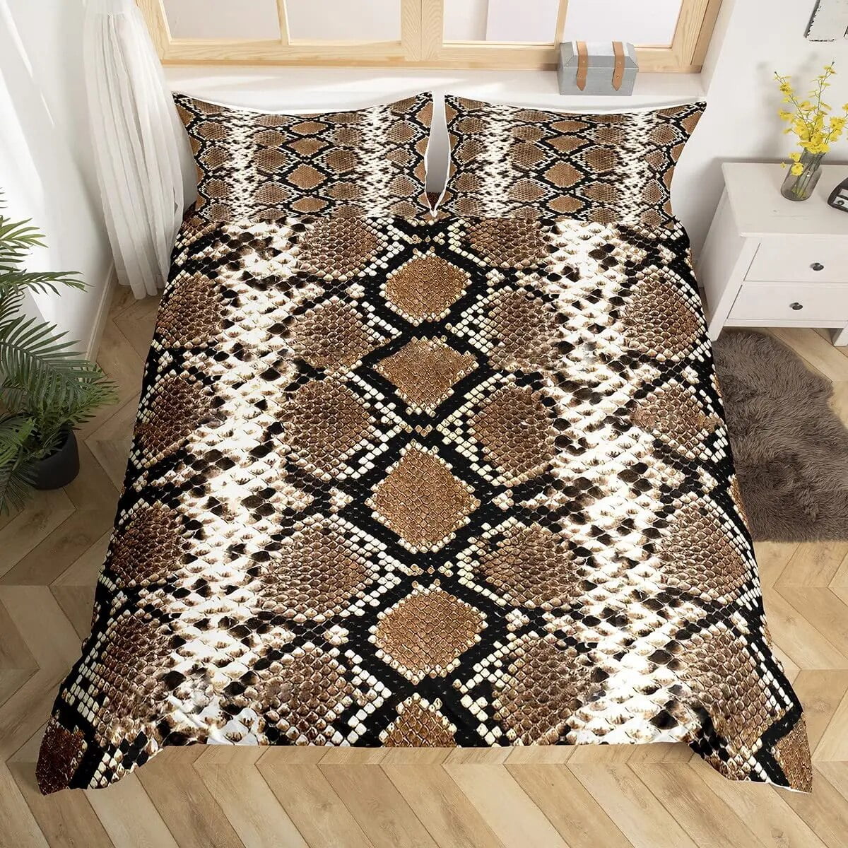 Snake Skin Duvet Cover Set Snake Scale Bedding Set Full Wild Reptile