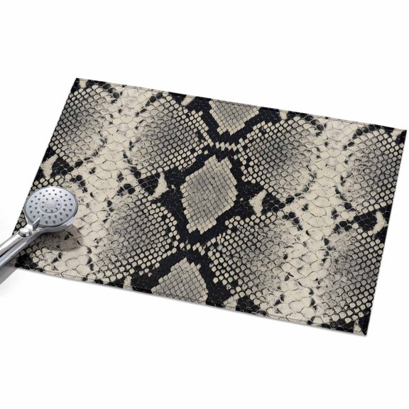 Snake Skin Entryway Rug 2x3ft Washable Non Slip Bathroom Rug Low Pile Soft Indoor Floor Front Door Mat Wild Animal Pattern Ethnic Tribe Rectangle Area Rugs Carpet for Kitchen Office Dining Room Home