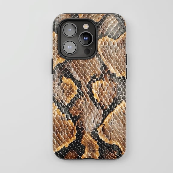 Snake Skin For iPhone Protective Phone Case Exotic Animal Print Brown Black Tan