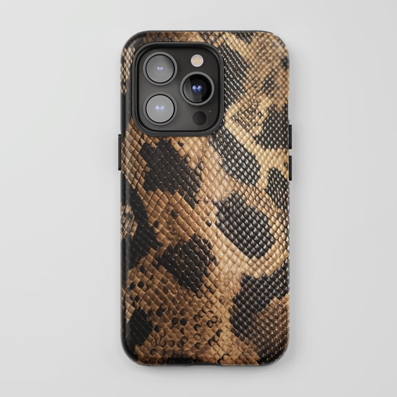 Snake Skin For iPhone Protective Phone Case Fashion Animal Print Brown Black