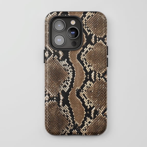 Snake Skin For iPhone Protective Phone Case Fashion Design Brown Black