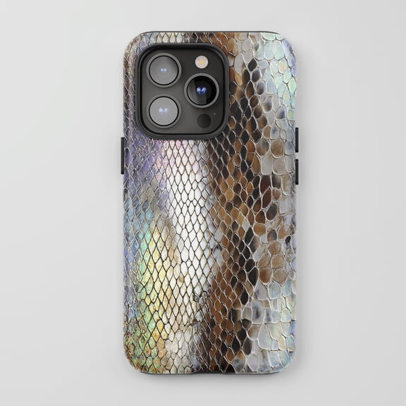 Snake Skin For iPhone Protective Phone Case Iridescent Multi-Color