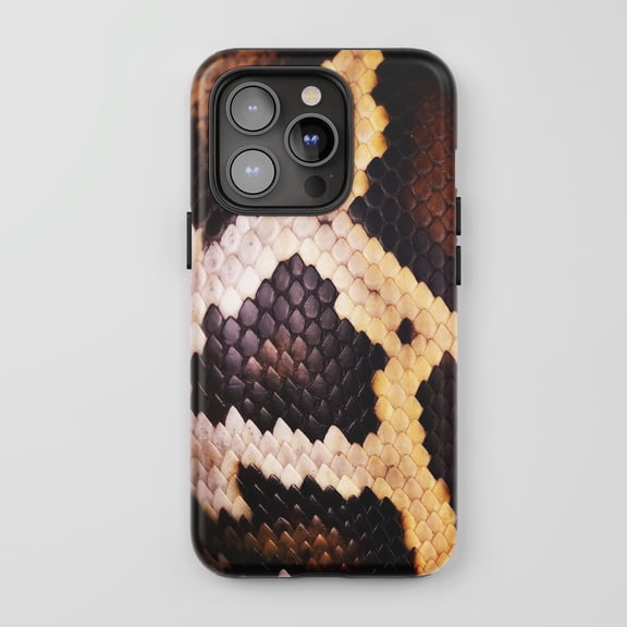 Snake Skin For iPhone Protective Phone Case Realistic Animal Print Brown Black Tan