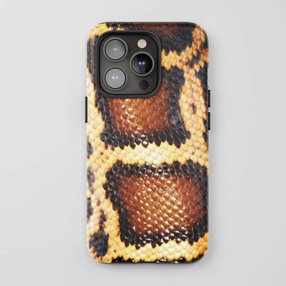 Snake Skin For iPhone Protective Phone Case Realistic Animal Print Brown Black Yellow