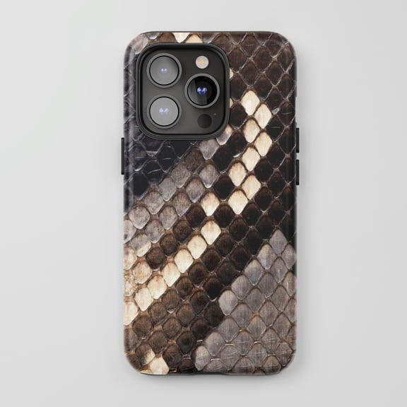 Snake Skin For iPhone Protective Phone Case Realistic Exotic Natural Brown