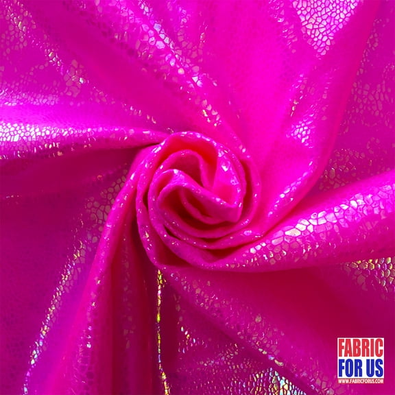Snake Skin HOLOGRAM FUCHSIA 4-Way STRETCH Nylon-Spandex Foil Fabric 58/60" Wide