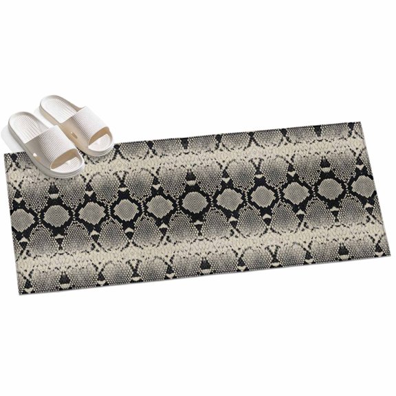 Snake Skin Hallway Runner Rug 2x6 Washable Non Slip Kitchen Runner Rug for Bedside Bathroom Soft Low Pile Wild Animal Pattern Ethnic Tribe Indoor Floor Carpet Area Rugs for Living Room Bedroom Office
