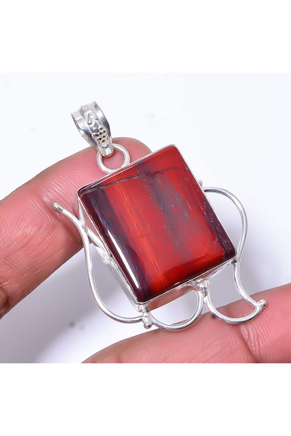 Snake Skin Jasper - Australia Handmade 925 Sterling Silver Pendant 2.03" P23