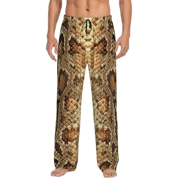Snake Skin Pattern Men'S Pajama Pants Soft Sleep Lounge Pants Pjs Bottoms With Pockets Large