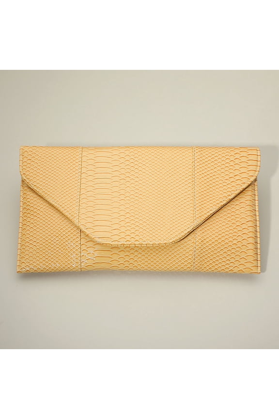 Snake Skin Patterned Envelope Clutch / Shoulder Bag
