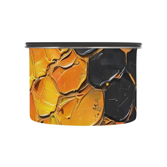 Snake Skin Print Painting Airtight Coffee Bean Canister 17oz Food Storage Containers with Lids For Gournd, Tea, Sugar, Flour, Rice, Cereal, Candy Cookie Jar