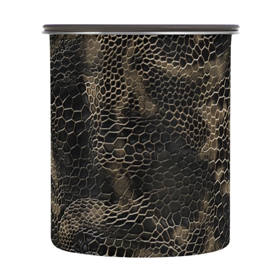 Snake Skin Prints Airtight Coffee Bean Canister 30oz Food Storage Containers with Lids For Gournd, Tea, Sugar, Flour, Rice, Cereal, Candy Cookie Jar