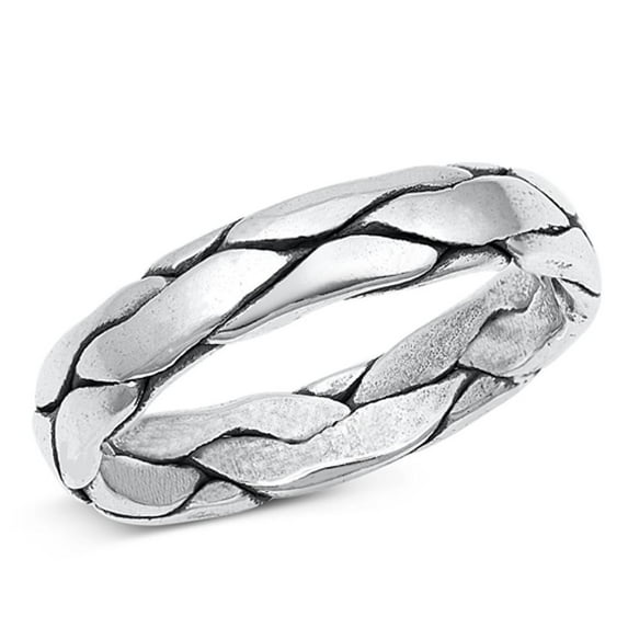 Snake Skin Ring .925 Sterling Silver Wedding Band Jewelry Female Male Unisex Size 8