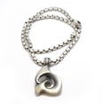 thumbnail image 1 of Snake Skin Silver Plated Necklace with Mario Art Pendant, 1 of 2