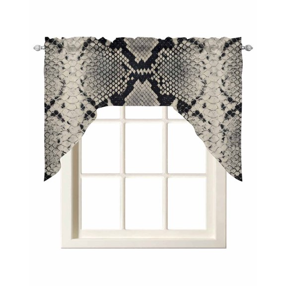 Snake Skin Swag Valances for Windows, Wild Animal Pattern Ethnic Tribe Swag Curtains for Kitchen, Living Room, Small Window Treatments Drapes Curtains for Cafe, Bathroom, Bedroom, 56"x36"
