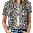 thumbnail image 1 of Snake Skin Texture Print Women's T-Shirt Short Sleeve T Shirts Tops Tee Ladies Loose T, 1 of 6