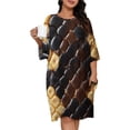 thumbnail image 1 of Snake Skin Textured Pattern Close Up Sleepshirts For Sleeping Travels Loose Sleepdress Pajama Dress Soft Nightdress Sleepwear, 1 of 7
