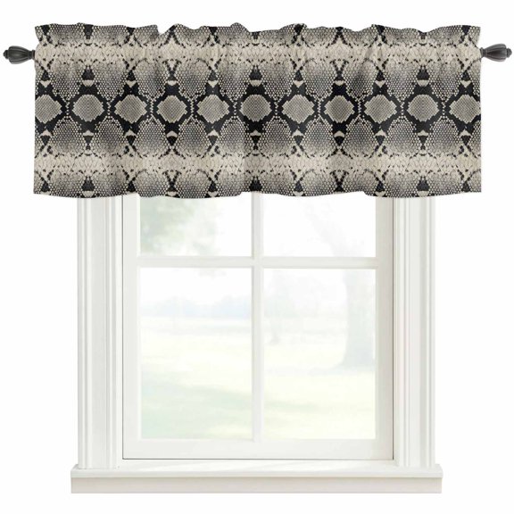 Snake Skin Valances for Windows Farmhouse Kitchen Curtains Valances Rod Pocket Valance Curtains for Kitchen Windows Wild Animal Pattern Ethnic Tribe Window Valances for Bathroom Bedroom 42"x12"