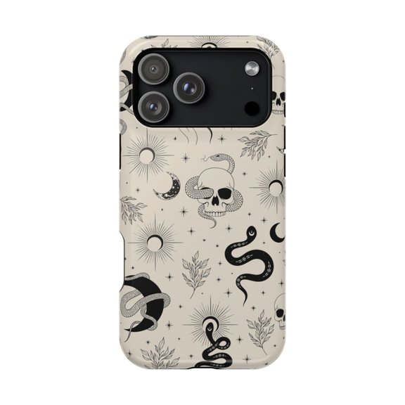 Snake Skull Tough Case for iPhone 18 Pro & 18 Pro Max, Gothic Dual-Layer Protection