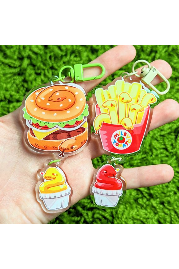 Snake Snack Fast Food Dangling Keychains! (1 keychain)