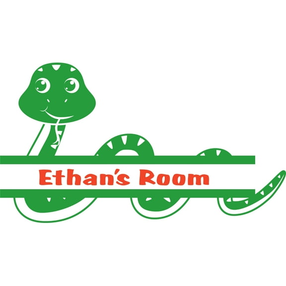 Snake Snakes Animal Cute Cartoon Customized Wall Decal - Custom Vinyl Wall Art - Personalized Name - Baby Girls Boys Kids Bedroom Wall Decal Room Decor Wall Stickers Decoration Size (15x30 inch)