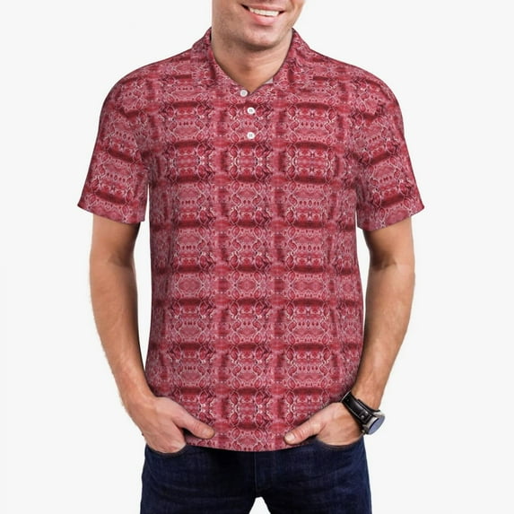Snake Snakeskin Polo Shirts Man Python Skin Print Casual Shirt Daily Vintage Collar T-Shir