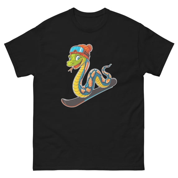 Snake Snowboarding Cartoon Graphic T-Shirt - Walmart.com
