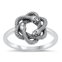 Snake Star Ring .925 Sterling Silver Immortality Band Jewelry Female Male Unisex Size 10