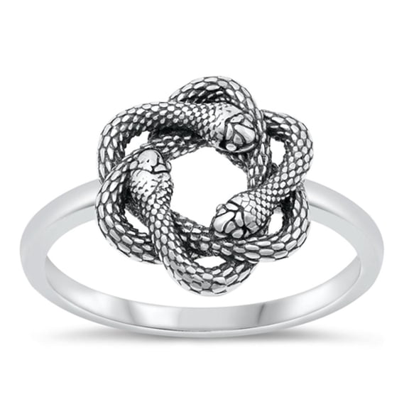 Snake Star Ring .925 Sterling Silver Immortality Band Jewelry Female Male Unisex Size 10