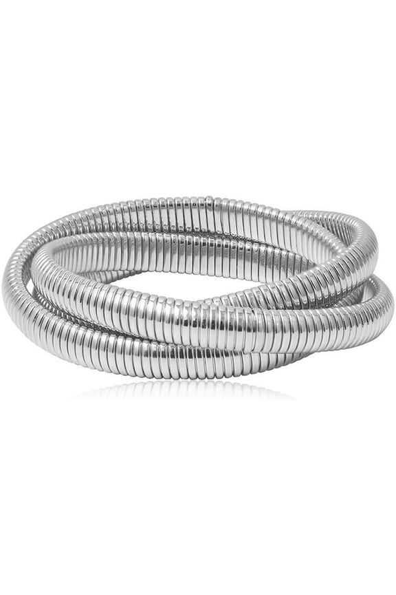 Snake Stretch Bracelet Triple Wrap Bracelets for Women Gold Wrap Bracelets Boho Snake Chain Interlocking Omega Serpent Bracelet Stretchy Punk Jewelry Gifts