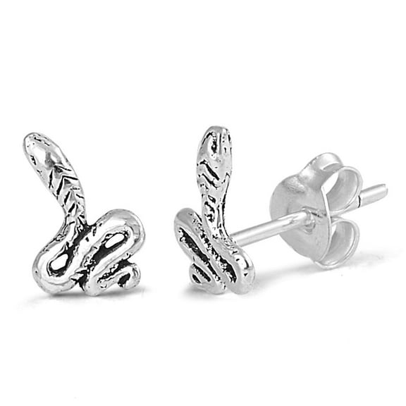 Snake Stud Earrings Sterling Silver