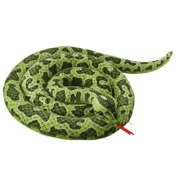 Snake Stuffed Toy Plush Animal Lifelike Coiled Design With Pp Cotton Filling 78 Inches Long Realistic Markings And Dimensions Safe Environmentally Friendly For Children 3+
