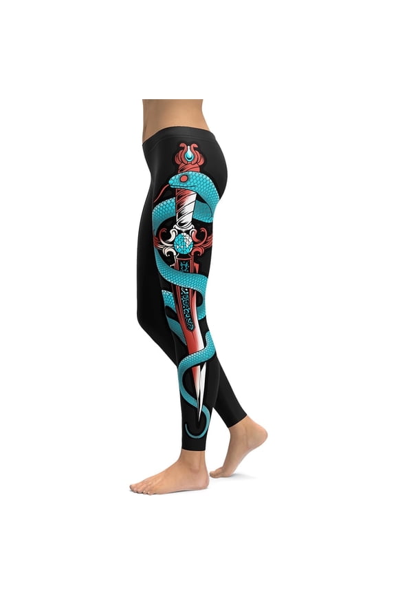 Snake & Sword Leggings Size: XS for Women | FIERCEPULSE