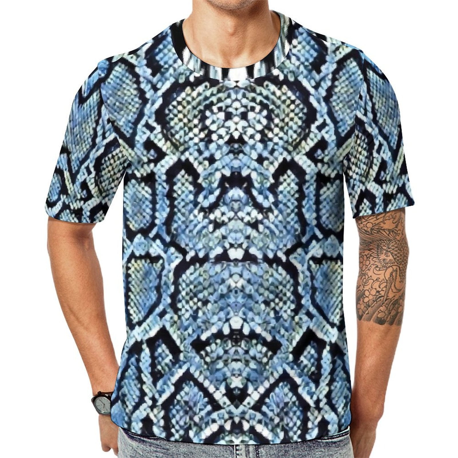 Snake T Shirt For Men Vintage Print O Neck T Shirts Premium Harajuku ...