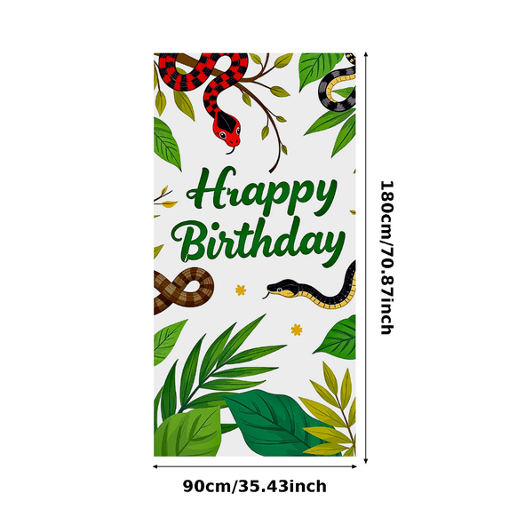 Snake Themed Happy Birthday Background Banner Party Supplies Birthday Decoration Photography Props Backdrop Decorations