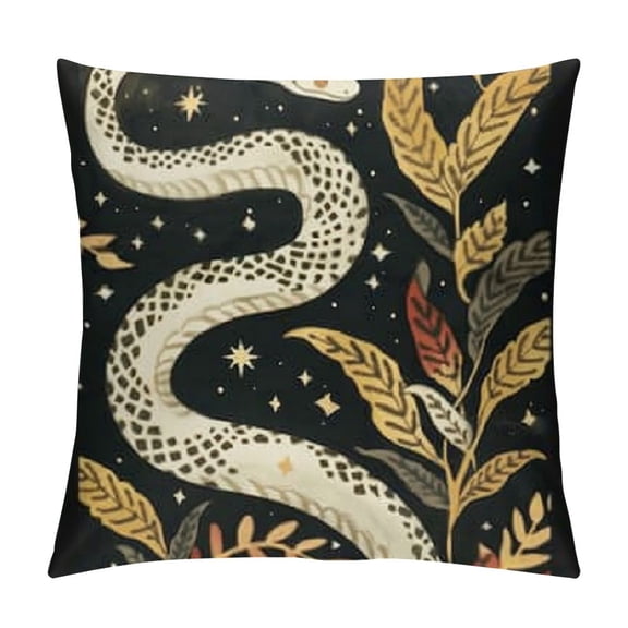 Snake Throw Pillow Covers Sun and Moon Cushion Covers Moth Sugar Skull Pillow Covers for Sofa Bed Galaxy Starry Sky Butterfly Animal Pillow Inserts Not Included,