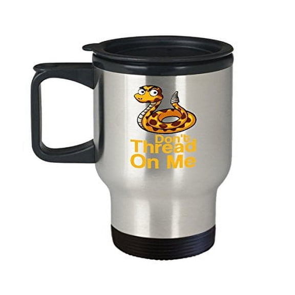 Snake Travel Mug - Don't Thread On Me - Gift For Pet Lover - 14 Oz Stainless Steel Coffee Cup