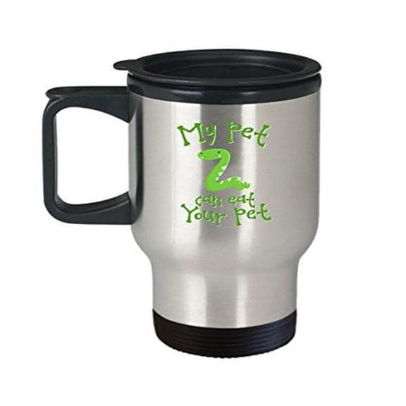 Snake Travel Mug - My Pet Can Eat Your Pet - Reptile Lover Gifts -14 Oz Stainless Steel Coffee Cup
