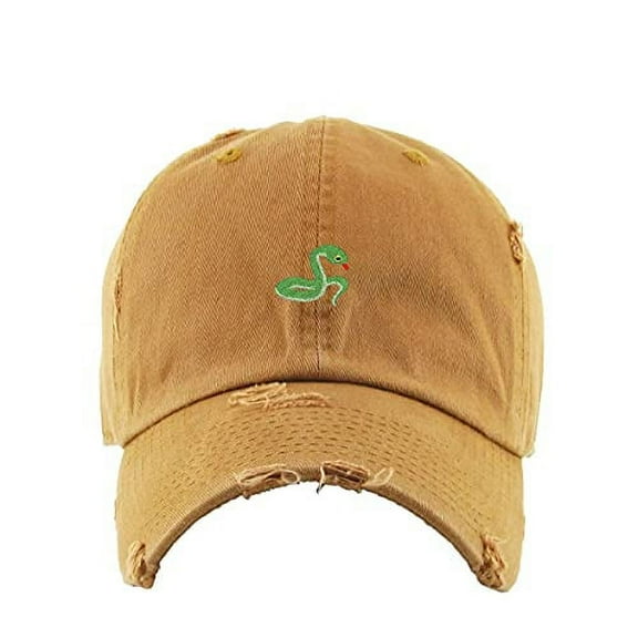 Snake Vintage Baseball Cap Embroidered Cotton Adjustable Distressed Dad Hat