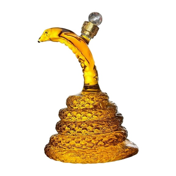 Snake Whiskey & Wine Decanter King Cobra Snakes Liquor Decanters - Year of The Snake 2026 Chinese New Year - 500ml - Snake glass decanter, Coiled Snake Holder Ornament Home Decoration