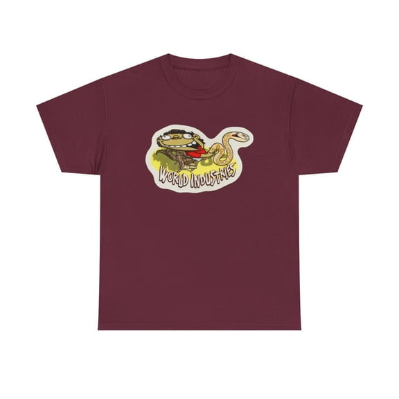 Snake Whisperer World Industries 2000s Skateboard Vintage Classic TShirt Print - Maroon / XL