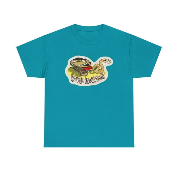 Snake Whisperer World Industries 2000s Skateboard Vintage Classic TShirt Print - Tropical Blue / M