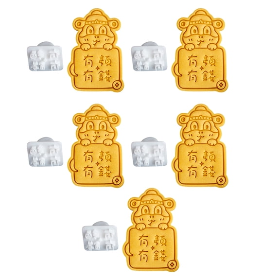 Snake Year Blessings Biscuits Cutter Cookie Stamps Fondant Pastries Mold Plastic Biscuits Cutter Kitchen Baking Supplies