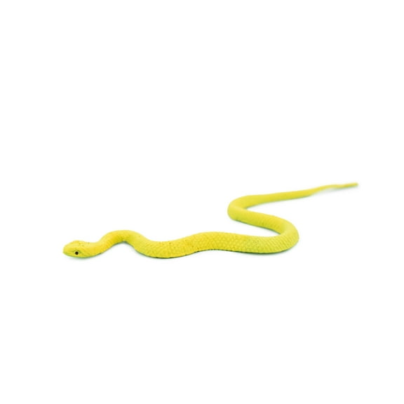 Snake, Yellow, Vine Tree Snake, Rubber Reptile, Educational, Realistic Hand Painted, Figure, Lifelike Model, Figurine, Replica, Gift, 4 1/2" F2088 B142