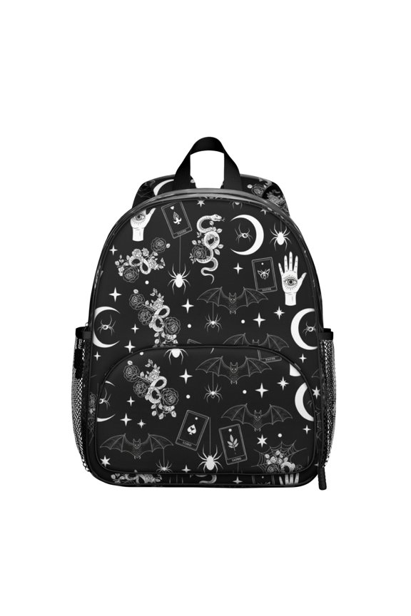 Snake and Hand Gothic Pattern Backpack for School, Cute School Bag with Adjustable Shoulder Straps and Padded Back, 13.8"x11.4"x6"
