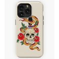 thumbnail image 1 of Snake and Skeleton Head Traditional Tattoo Graphic A2682&nbsp;Phone Case for iPhone 11 to 17 Pro Max, 1 of 2